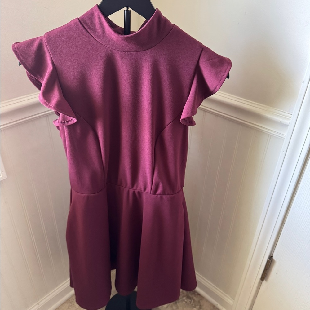 Francesca's Collections Mi Ami Burgundy Mini Dress Size Medium